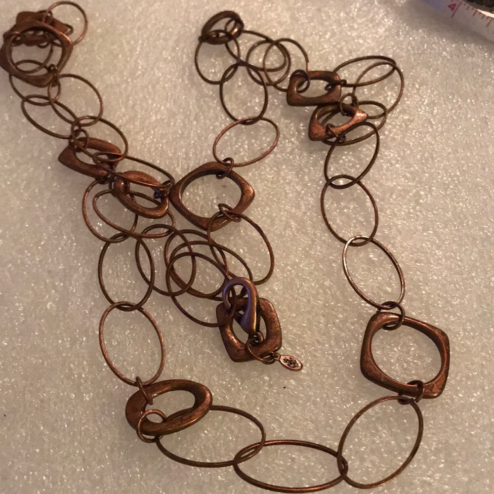 Crown link copper necklace